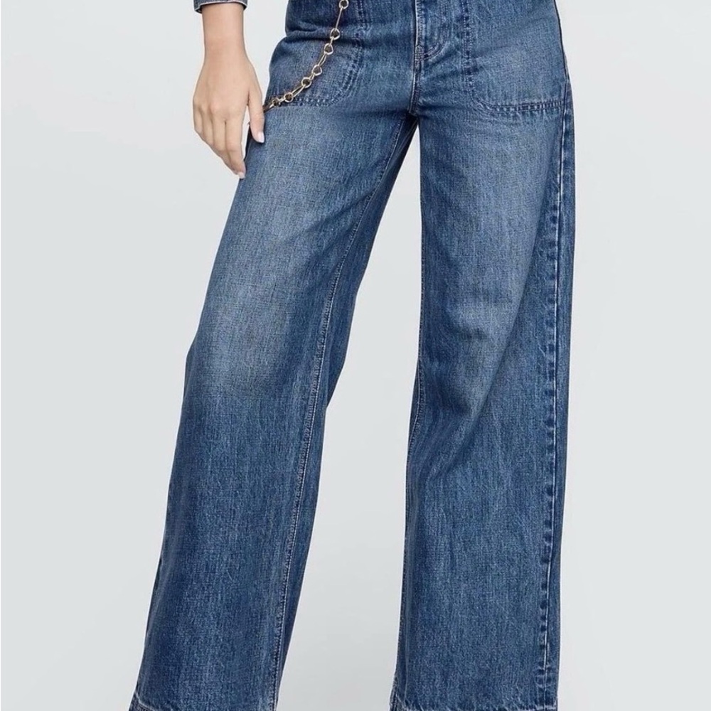 GAP X Cult Gaia Women’s Stride Chain Wide-Leg Denim Jeans